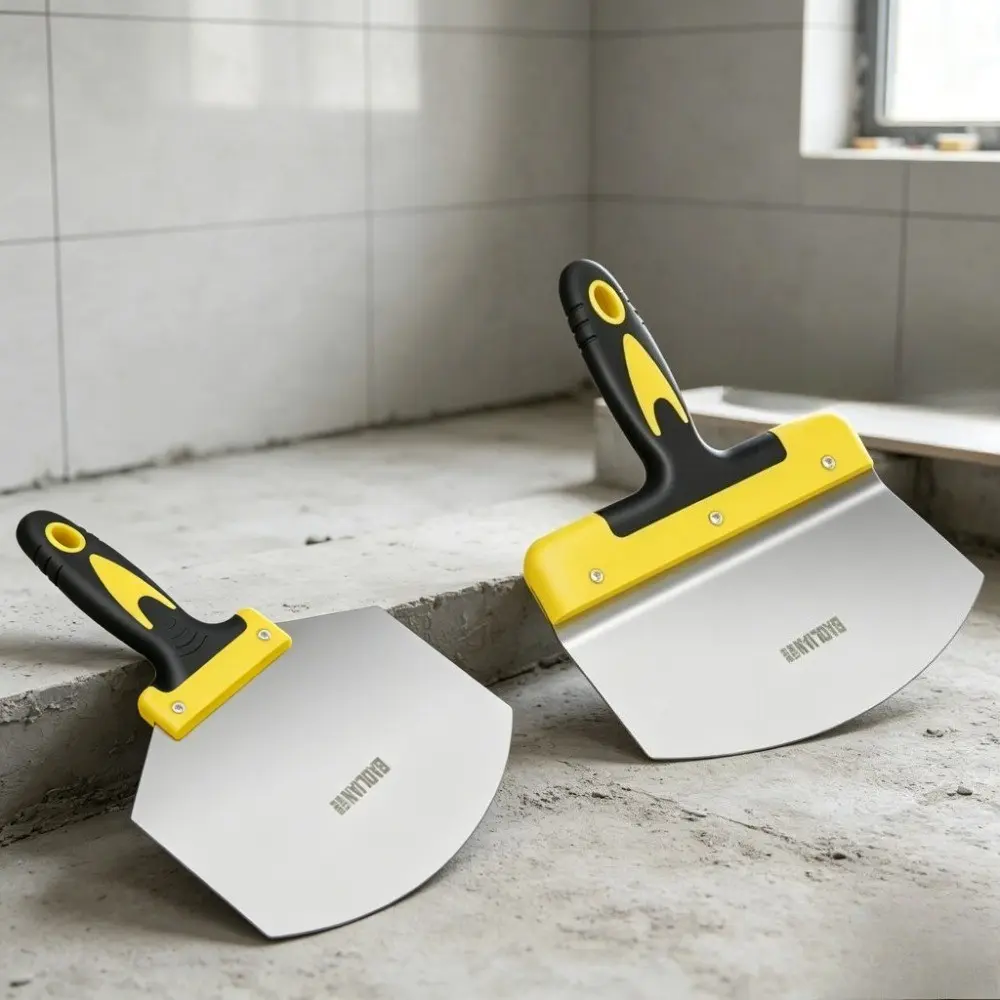 Stainless Steel Arc-Shaped Putty Knife, Five-Pointed Wall Putty Scraper, Construction Paint Worker Mortar Spreader, Home Renovation Tool