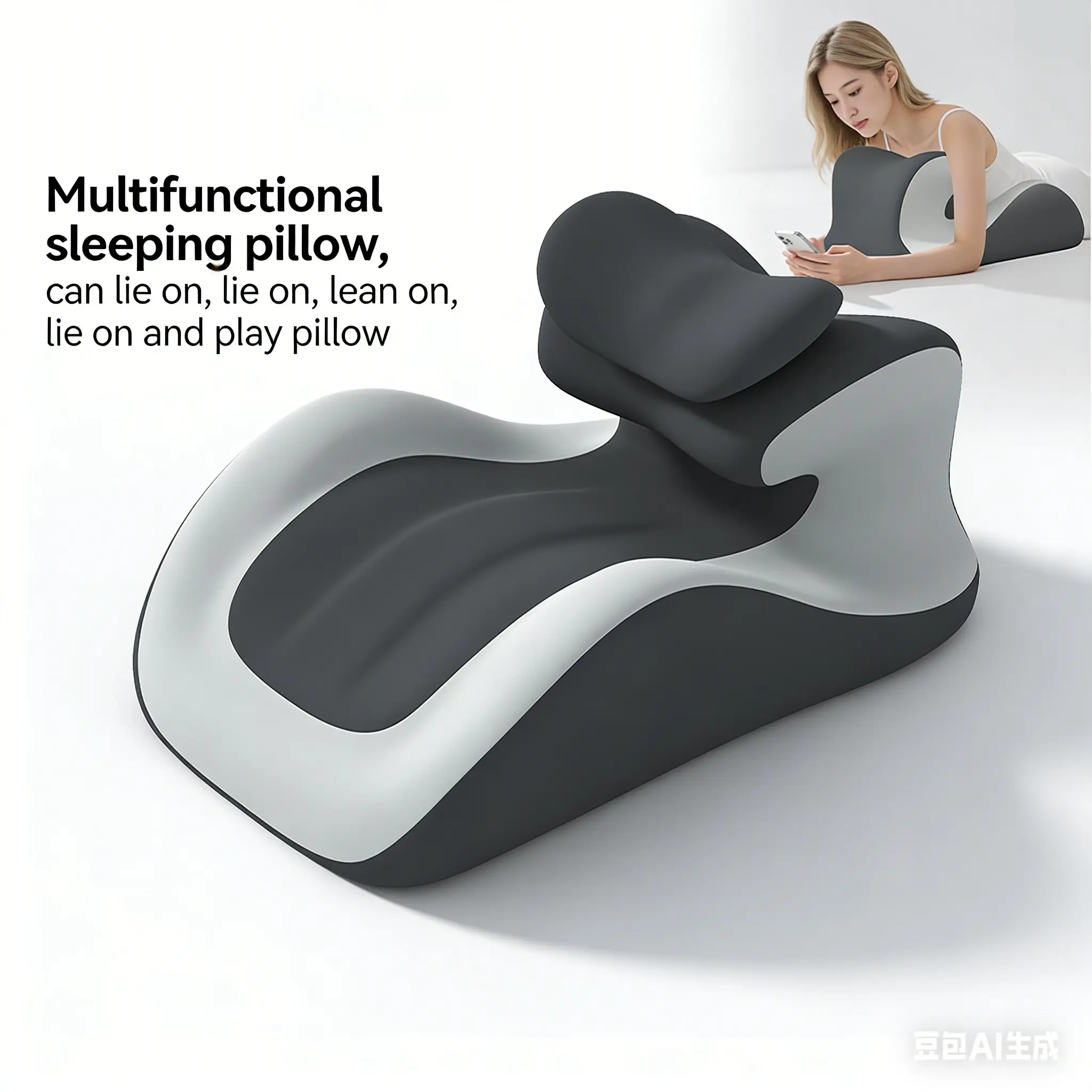 Multi-Positional Wedge Pillow, Lying Pillow, Prone Pillow, Bed Pillow, Multi-Functional, Comfortable, Breathable, Medium Firmness