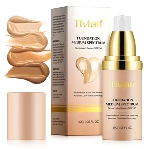 Tivlon Color-Changing Foundation 30g, Long-Lasting Moisturizing Concealer, Full Coverage Flawless Makeup, Suitable for All Skin Types