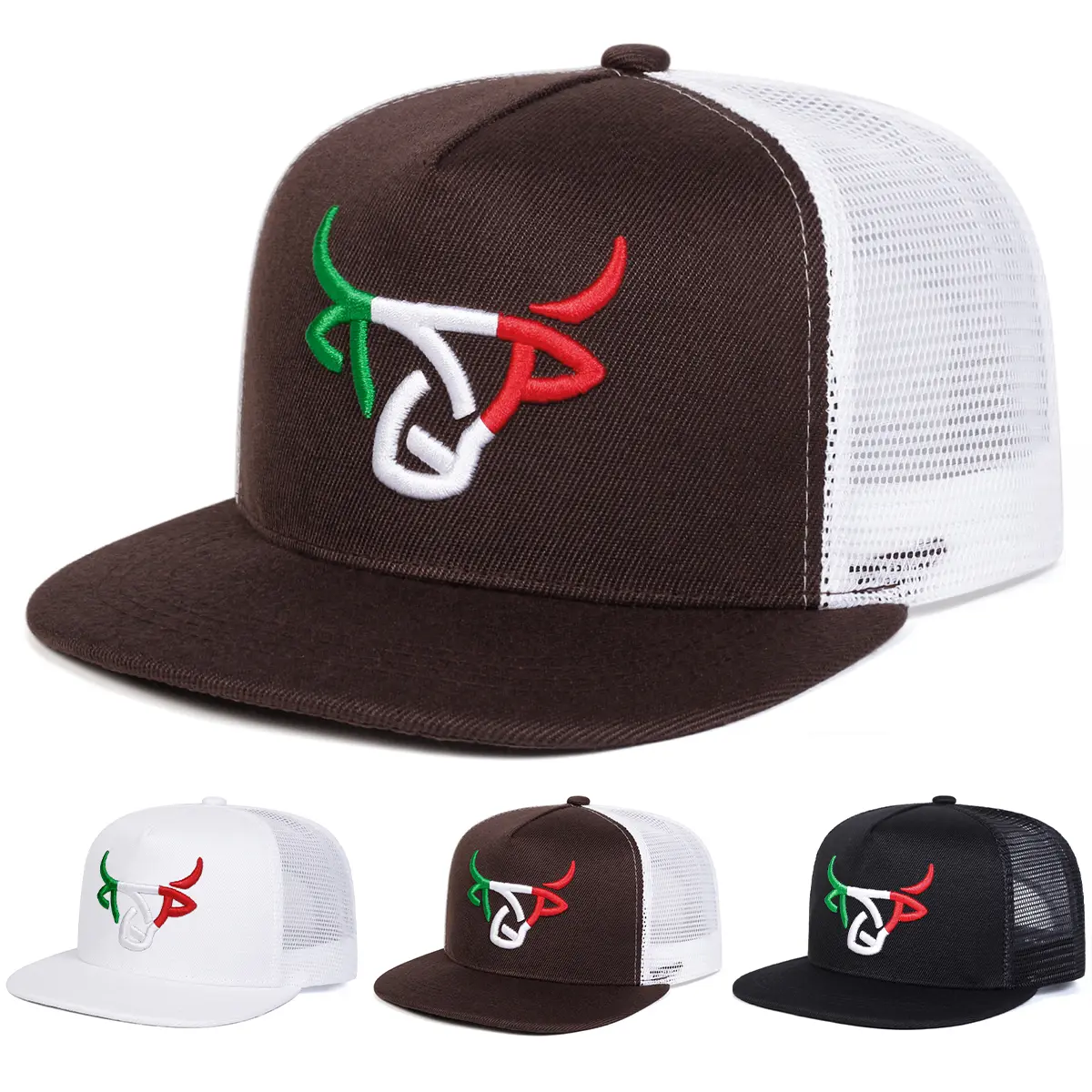 Unisex Bull Head Embroidered Hip Hop Hat Baseball Cap Outdoor Adjustable Sunscreen Leisure Hat Spring Autumn Travel Tourism Beach Vacation