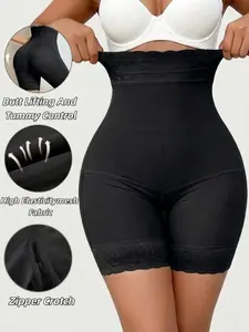 1 Count Women's High Waist Colombian Shapewear Shorts, Fajas, Solid Color Body Shaper  Panties, Butt Lifting And Tummy Control Shaperwear Bottoms, Waist Trainer, Slimmer Briefs, Seamless Panties, Suitable For Training Or Sports