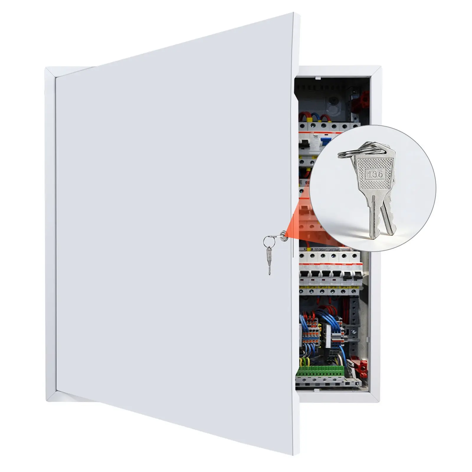 【Summerfinds】VEVOR Access Panel for Drywall, 25.2x 25.2 in Galvanized Steel Access Door, Easy Install Hinged Service Panel with Key, for Ceiling Plumbing Electrical, 24.4x 24.4 in Cutout Size, White