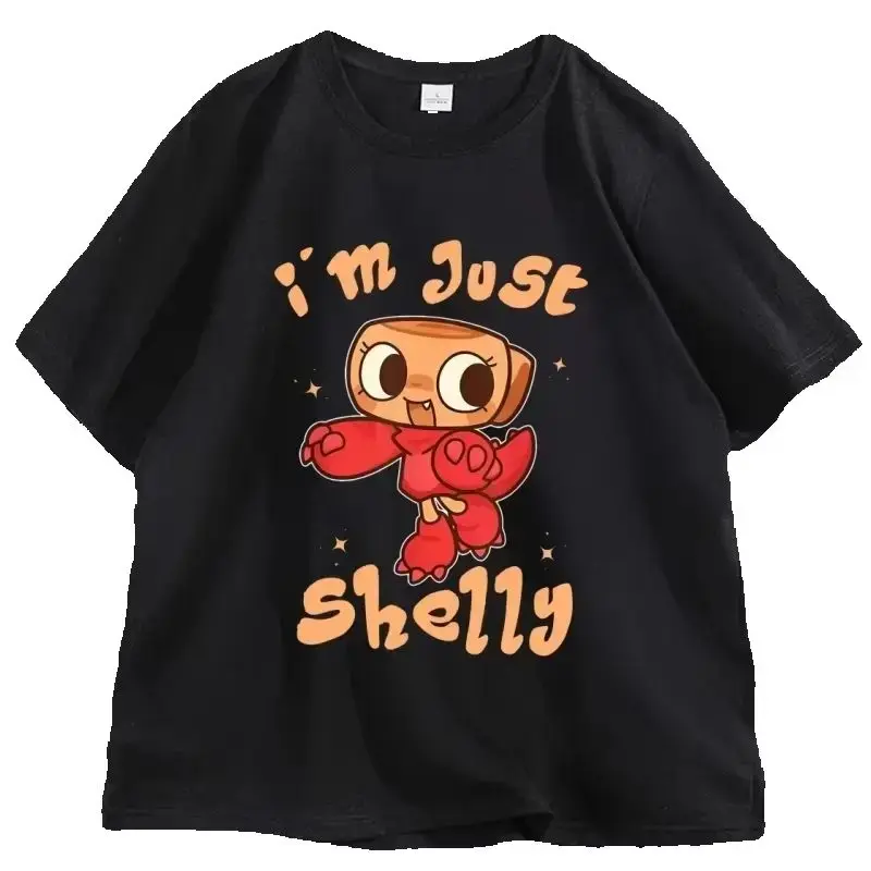 Men's "Just A Girl Who Loves Shelly" Printed T-Shirt - Casual Preppy Cute Short-Sleeve Tops, Menswear Streetwear Clothing