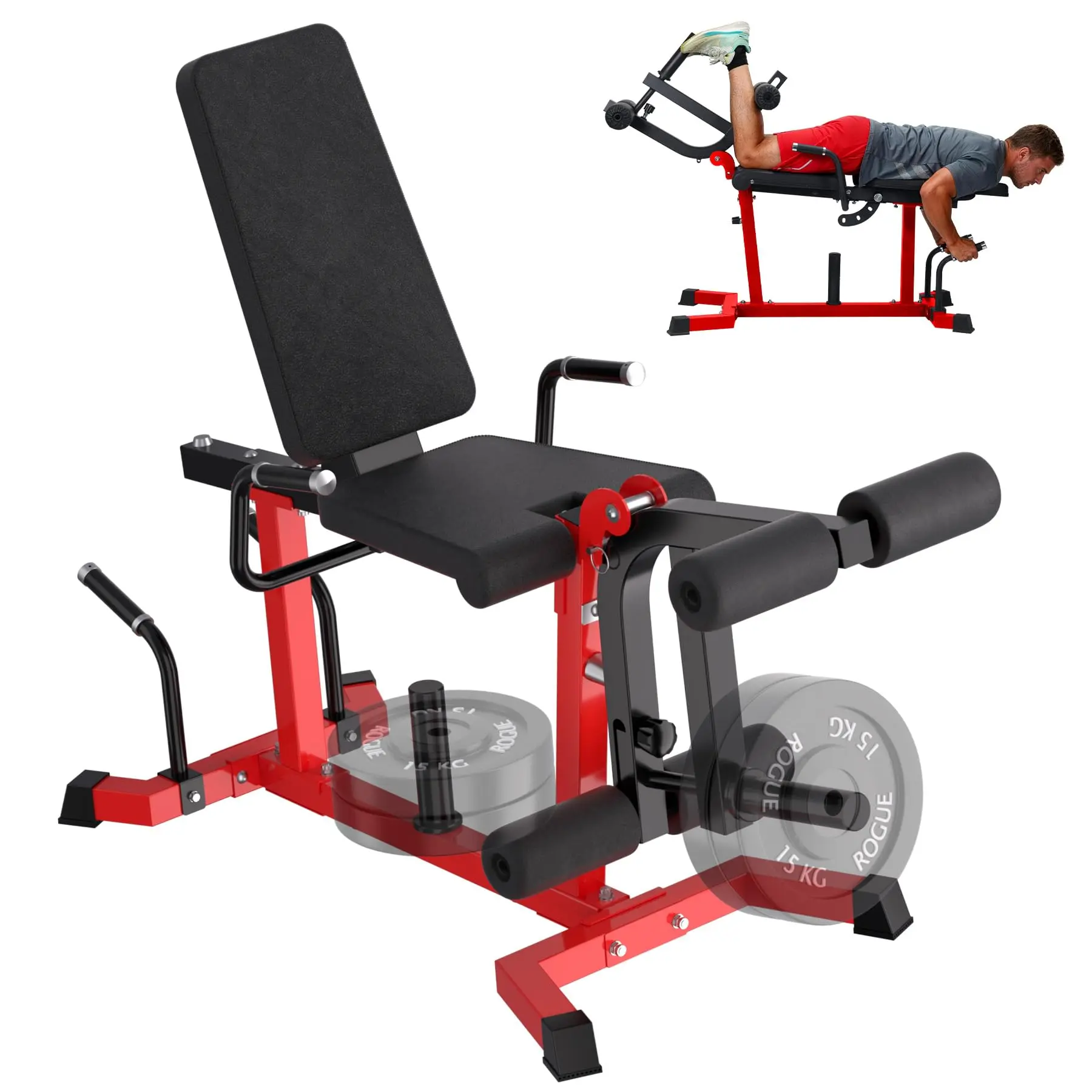 🏋️ Leg Curl & Extension Machine – Get Sculpted Legs at Home | Adjustable Strength Training Bench for Home Gym | Multifunctional Leg Exercise Equipment
