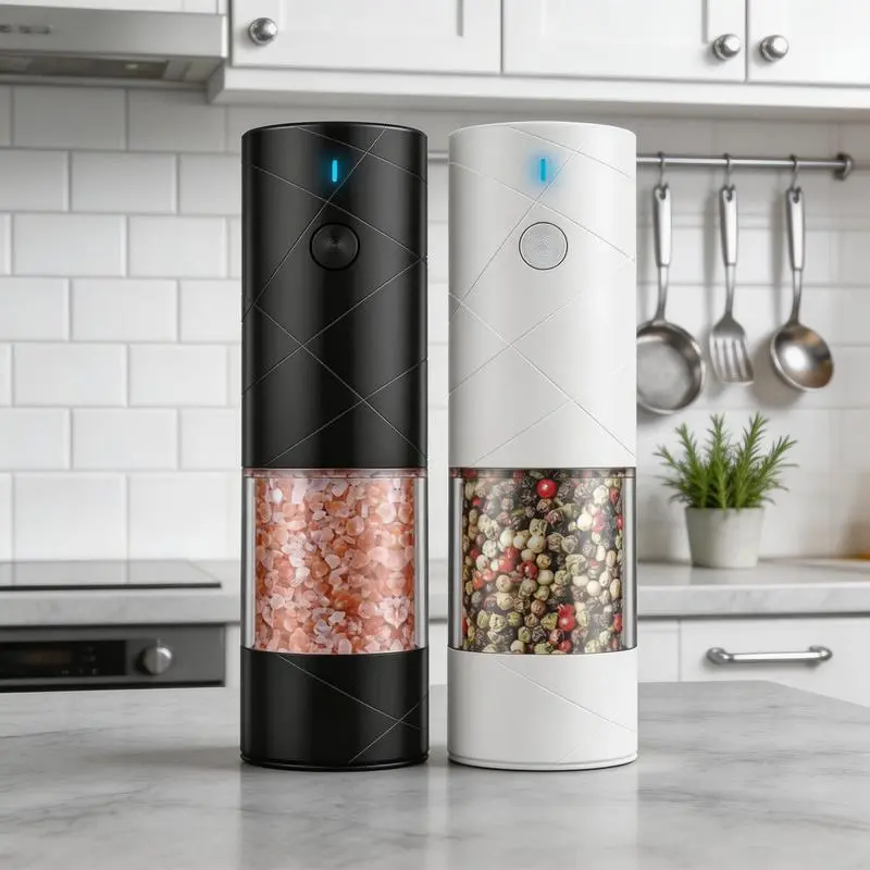 Wireless Charging Automatic Pepper Grinder - Kitchen Seasoning Utensils, Dual-Purpose Adjustable Grind Thickness Cross-Border Household Grinder