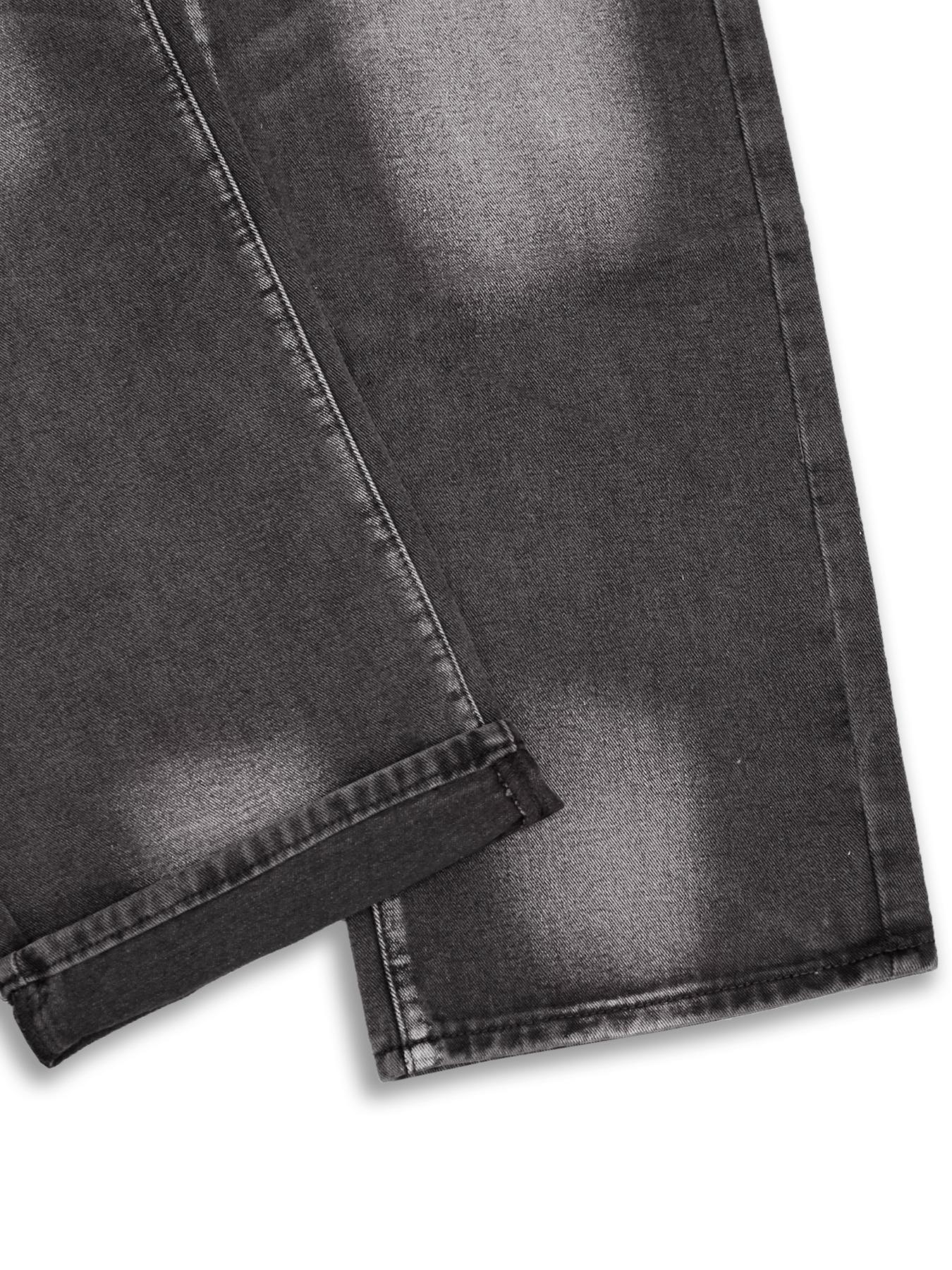 Men's Solid Button Fly Wide Leg Jeans, Loose Casual Comfy Denim Trousers for Daily Wear, Fashion Men's Bottoms for All Seasons, Denim Clothing