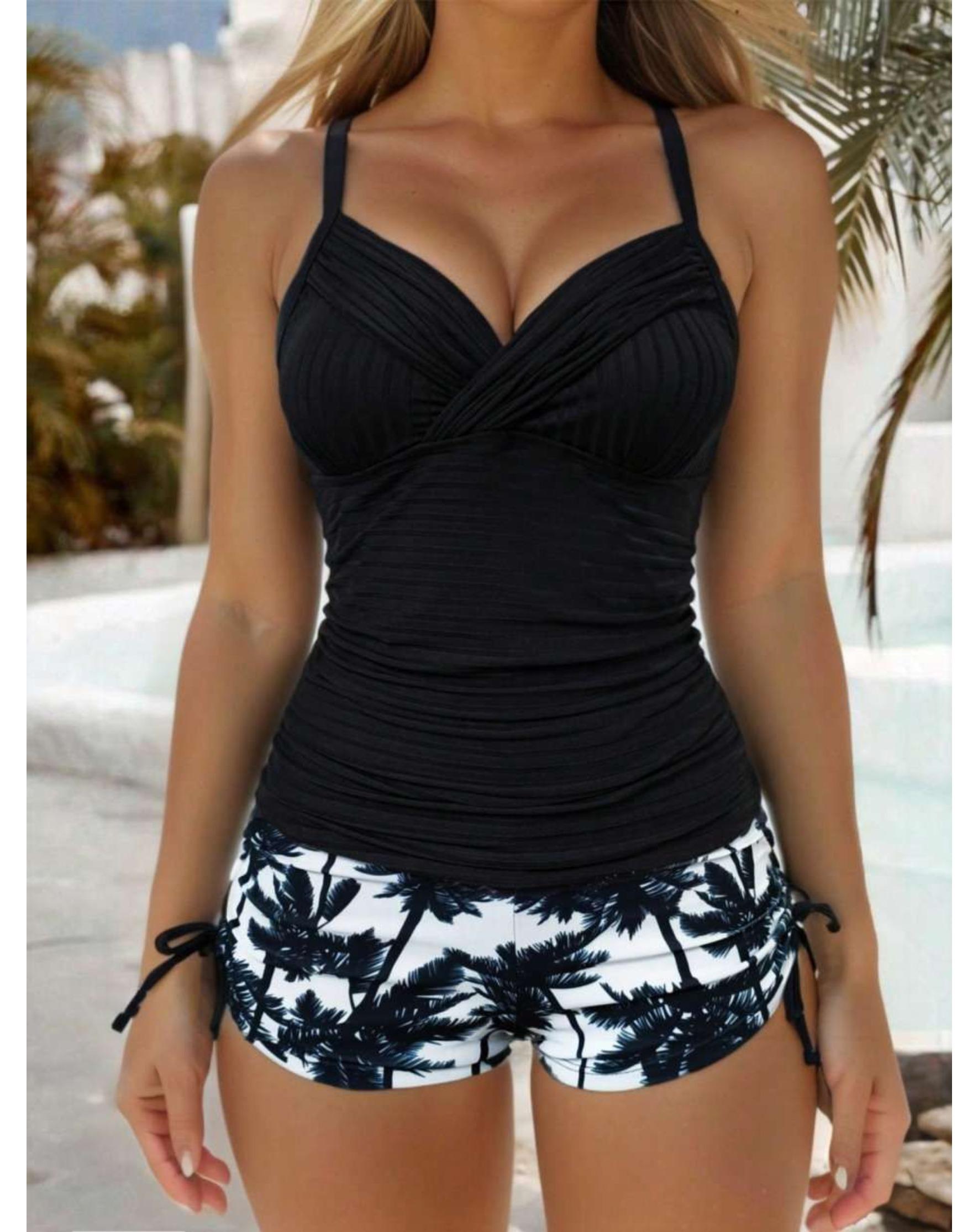2026 Summer Separate Swimsuits Tankini Set Female Swimwear Sports Beach Wear Two-Piece Bathing Suits Pool Women Swimming Suit