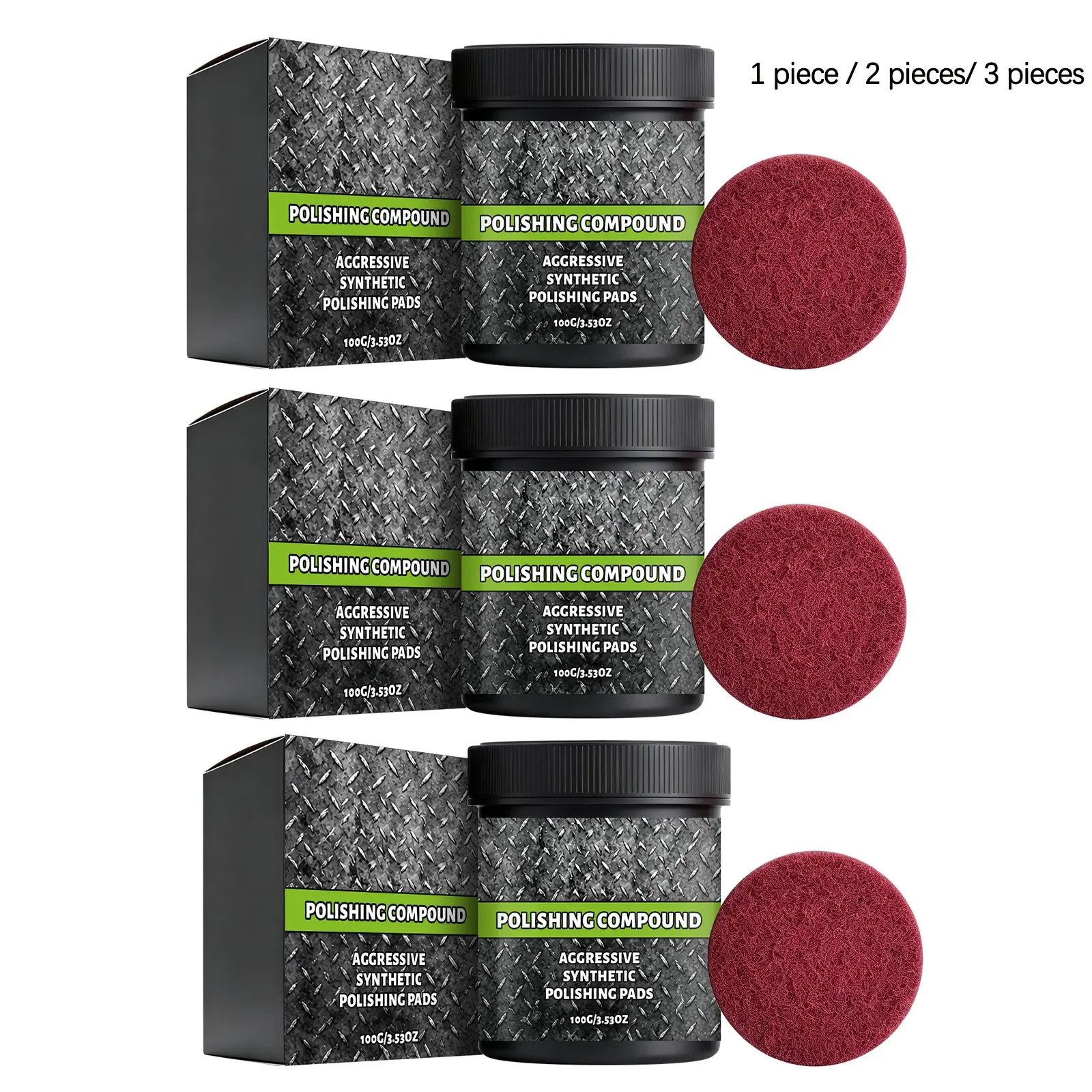 Polishing Paste (100g + Aggressive Synthetic Polishing Pads Sponge Pad), Scratch Care, Glossy Smooth, Metal Ceramic Stone Surface, Daily Convenience Care Gel