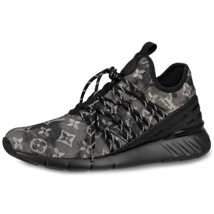 Louis Vuitton Fastlane Dye Canvas Denim Low-Top Casual Sneakers for Men in Black Verifiable, with credentials and supporting global authentication