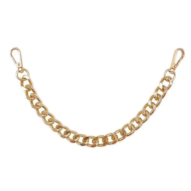 Classic Gold Metal Chain for Purse, Chunky Link Replacement Carry Strap with Secure Clasps, Adjustable 32/62/100cm Extender for Handbags & Crossbody Bags, Sturdy