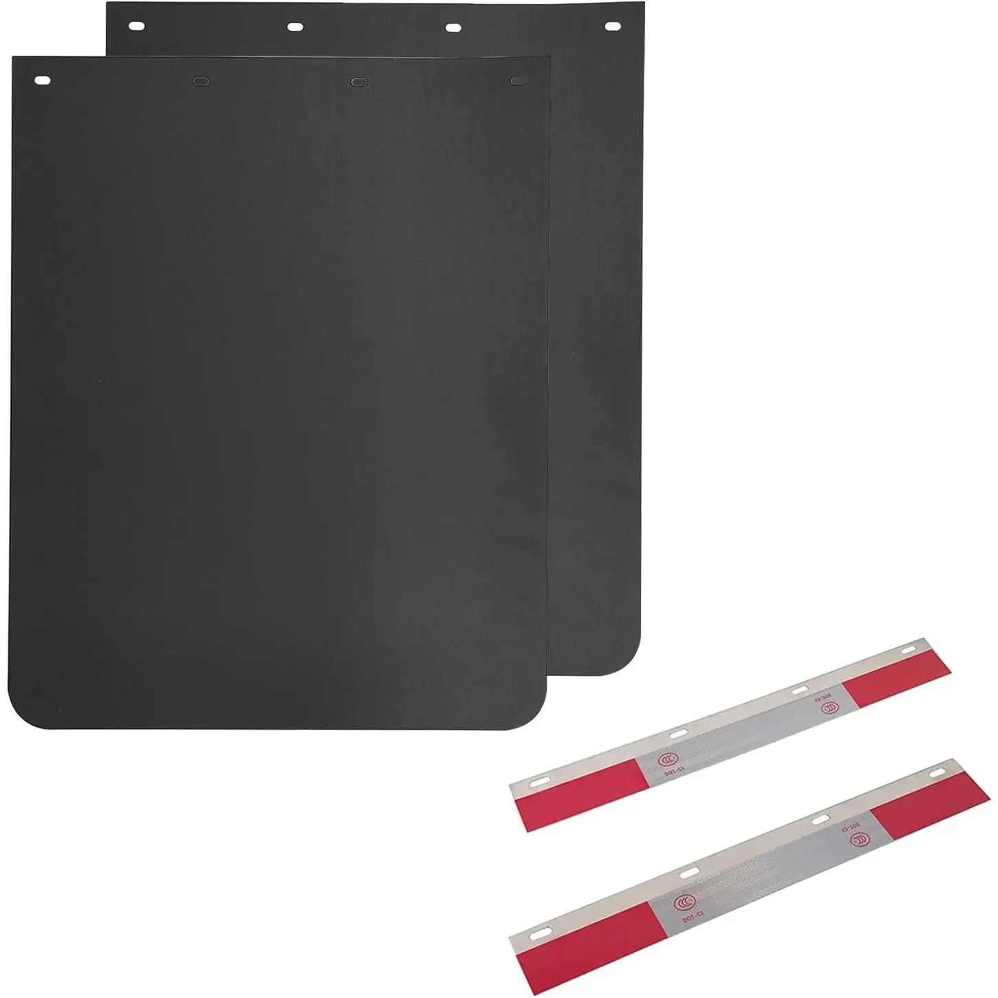 24"x30" Black Polymer Mud Flaps and 24"x3" Mud Flap Reflector Reflective Tape Fit for Semi , 2 Pack 24"x30" Black Polymer Mud Flaps and 24"x3" Mud Flap Reflector Reflective Tape Fit for Semi , 2 Pack
