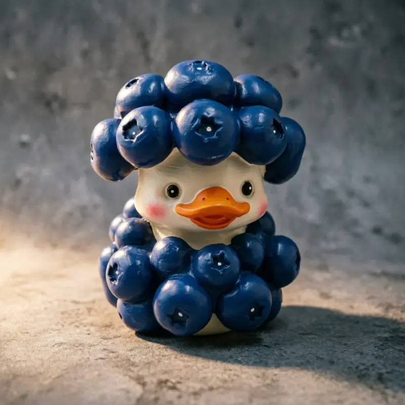 Cute Blueberry Duck Resin Craft Creative Home Decoration Halloween Ornament Cartoon Adorable Desktop Decor