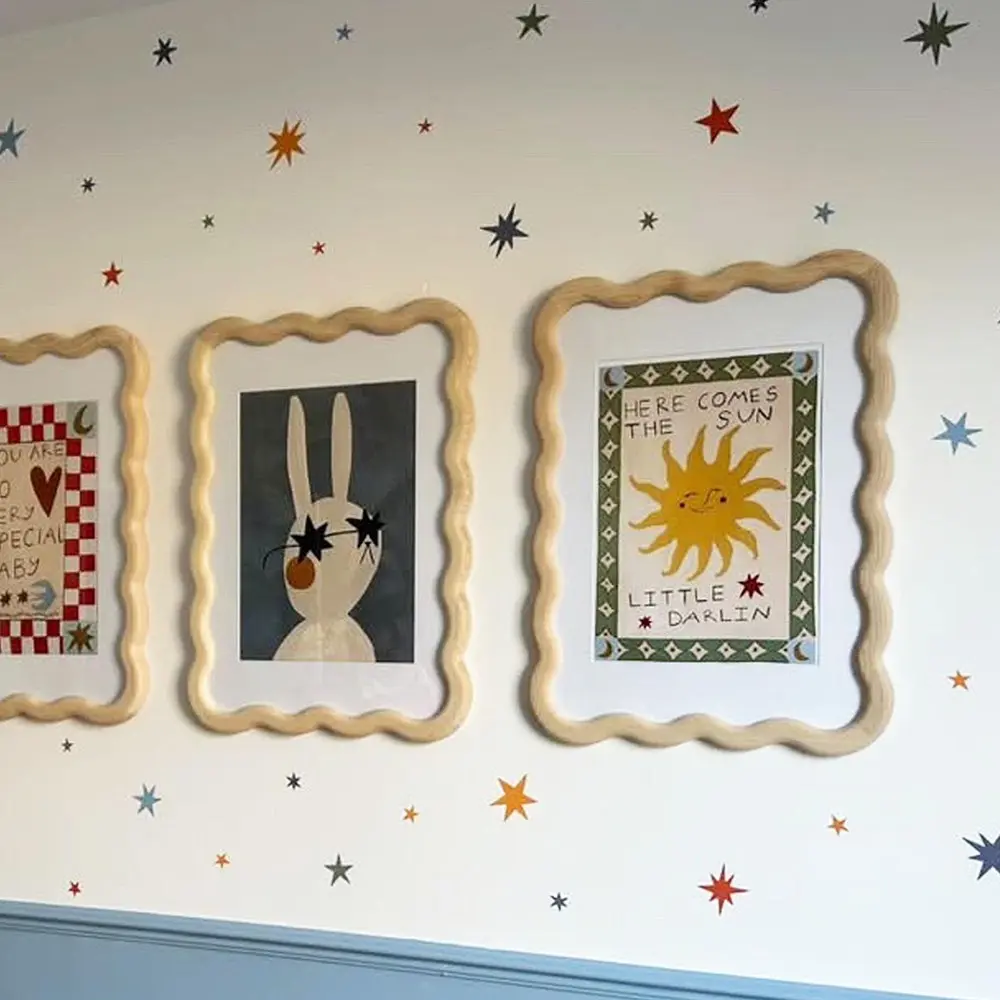 Colorful Star Geometric Wall Stickers, Perfect for Bedroom Living Room Game Room Home Decor, Flat Universal Use Stickers