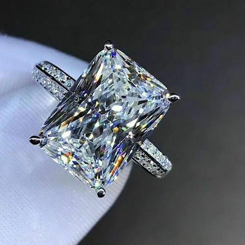 New Arrival Huge Radiant Cut CZ Solitaire Ring for Women | Minimalist Luxury Statement Band Gift