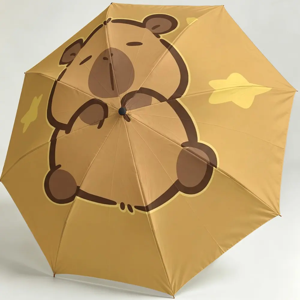 Cute Bear Star Pattern Umbrella, Handheld Folding Umbrella, 8-Rib Durable Design, Outdoor Accessory, Christmas/birthday Gift, Car Umbrella