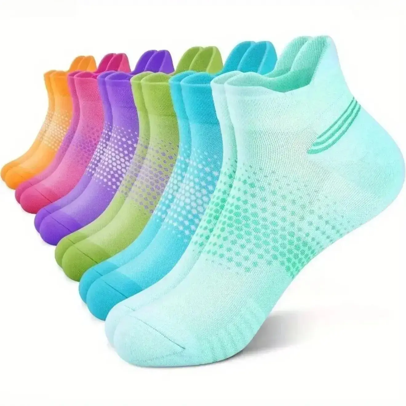 6-Pack Low Cut Compression Socks for Women – Cushioned Athletic Socks with Arch Support, Breathable Performance Socks for Gym Running Outdoor