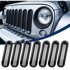 Nilight 2007 2008 2009 2010 2011 2012 2013 2014 2015 2016 2017 Jeep Wrangler JK Grill Clip-in Mesh Inserts Guard