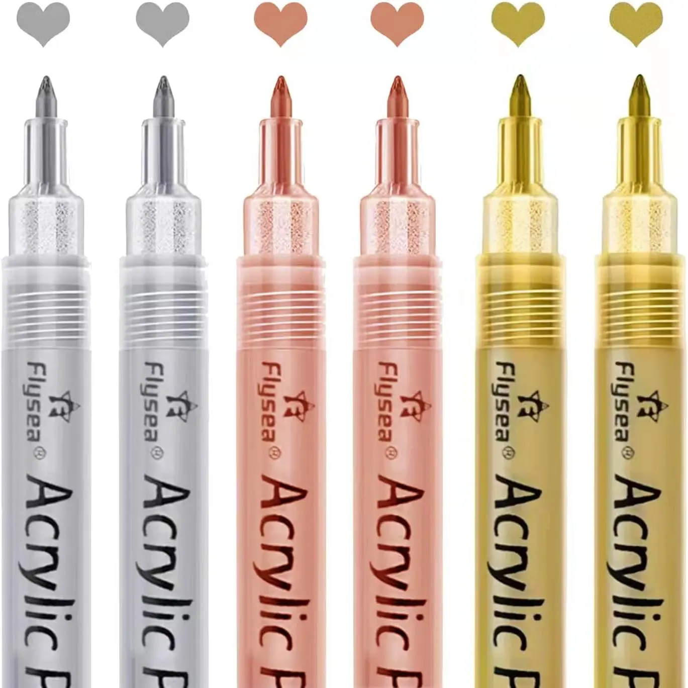 Metallic Markers Pens - Rose ,  and   Pens for Black Paper, Glass, Rock Painting, Halloween Pumpkin, Card Making, Scrapbook Album, Christmas DIY Art Craft