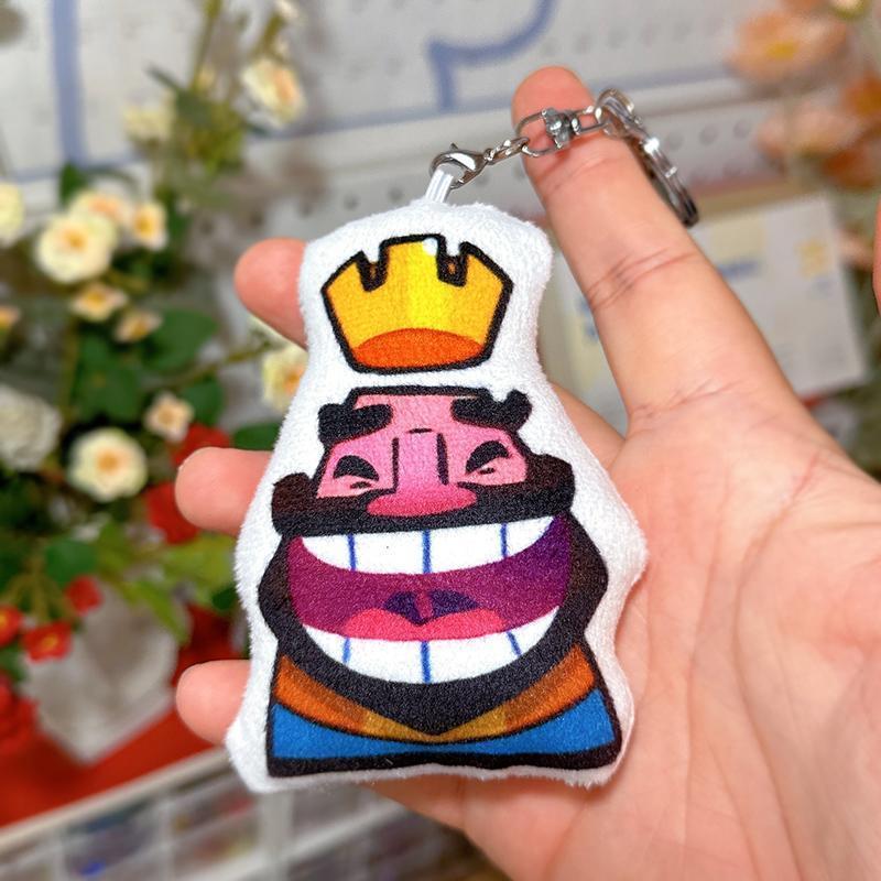 Game surrounding Cotton Figures Clash Royale King Expression Laughter Vocal Doll Pendant Custom Plush Keychain Toys Recordable