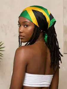 【Jamaican Culture】Scarf Shawl Wrap with Flag, Green Yellow and Black Cross - Vibrant National Heritage Design for Patriotic Celebrations, Cultural Events and Festive Gatherings, Fashion Shawl Wrap