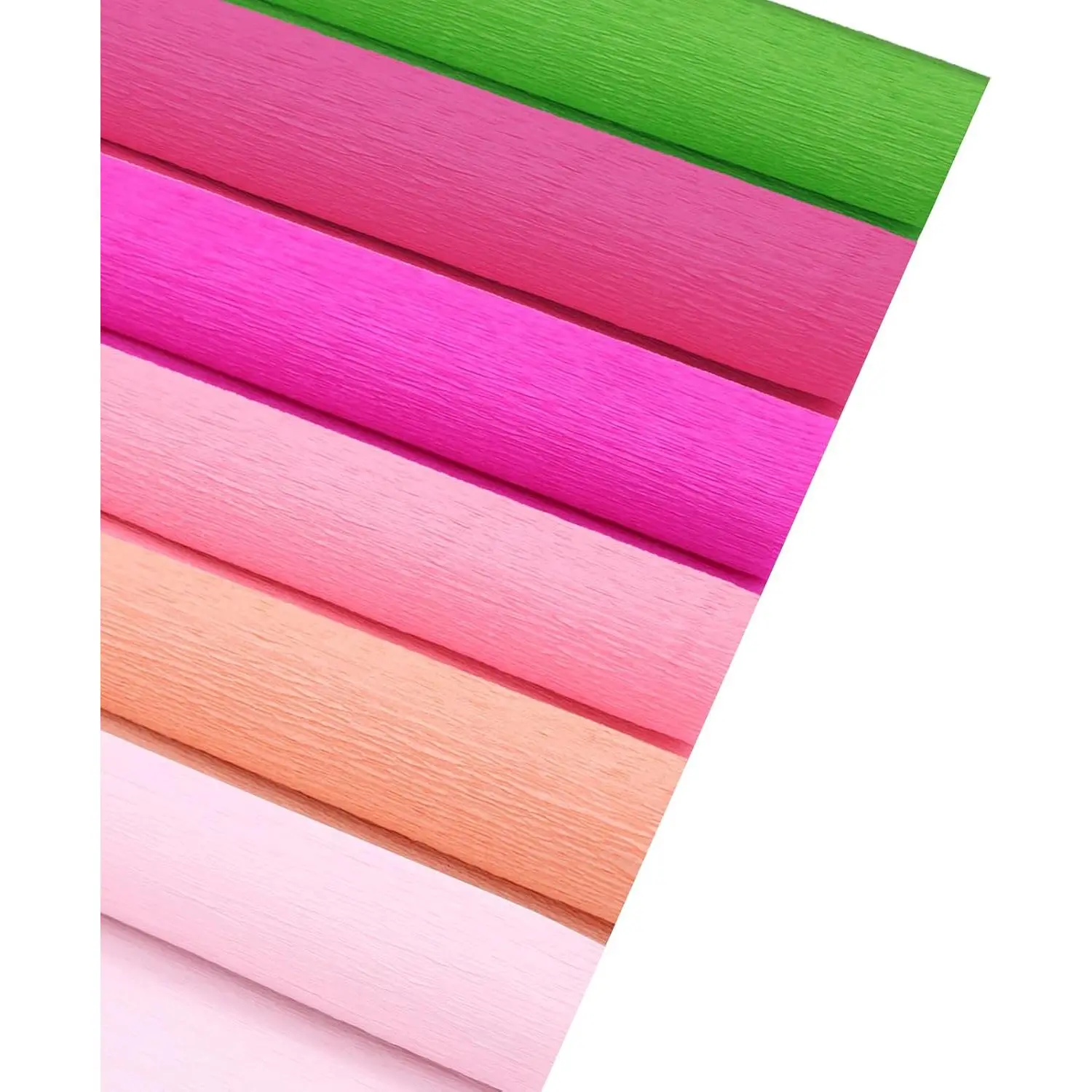 Crepe Paper Flower DIY 6 Colors, 9.8 x 98 Inch Wide Crepe Paper for DIY  Wrapping Paper Crafts, Paper Flower Birthday Parties Weddings Festival Decoration (Green-)