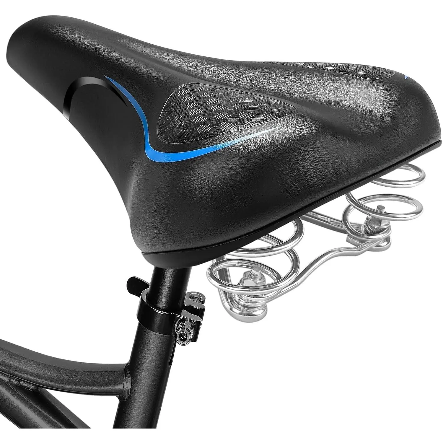 Comfortable  Seat with Internal Shock Absorbing Suspension, Soft Memory  Padded  Seat for Men Women, Comfort  Saddle for Mountain , MTB, Ebike, Road , Exercise