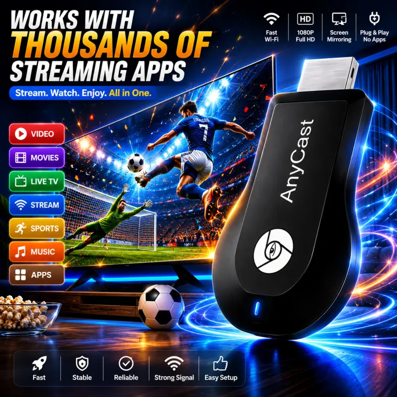Wireless Video Receiver & HDMI Display Adapter Wireless HDMI Transmitter Receiver | Electronic Gadgets | Mobile Screen Mirroring Dongle to PC, TV, Projector, Monitor | Plug & Play,HD Video/Audio/File Support for iOS, Android, Windows, Mac