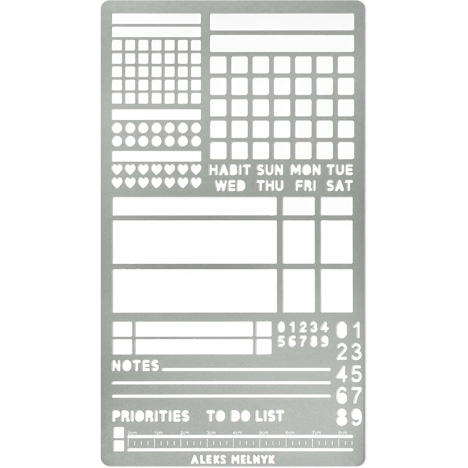 No.423 Metal Stencil for Bullet Journaling, Bookmark, Planning, Banners, Lines, Lists, Planner Stamps, Habit Tracker, Dot Journal Stencil for Diary, Template, Scrapbook