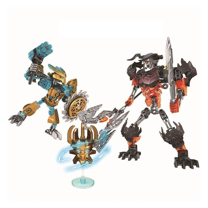 Bionicle Series Golden Mask Master Skull Warrior Building Blocks Hero Factory Fit Robot Bricks Toys For Boys Kids Christmas Gift