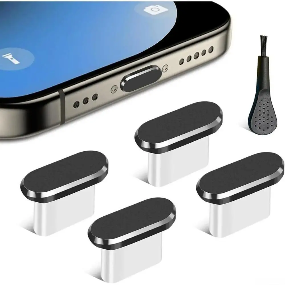 2026 New 4 Pack USB C Dust Plugs, Type C Charging Port Protective Caps with Cleaning Brush, Compatible with iPhone 15 Series, Samsung Galaxy S22/S21/S20 & All USB-C Devices