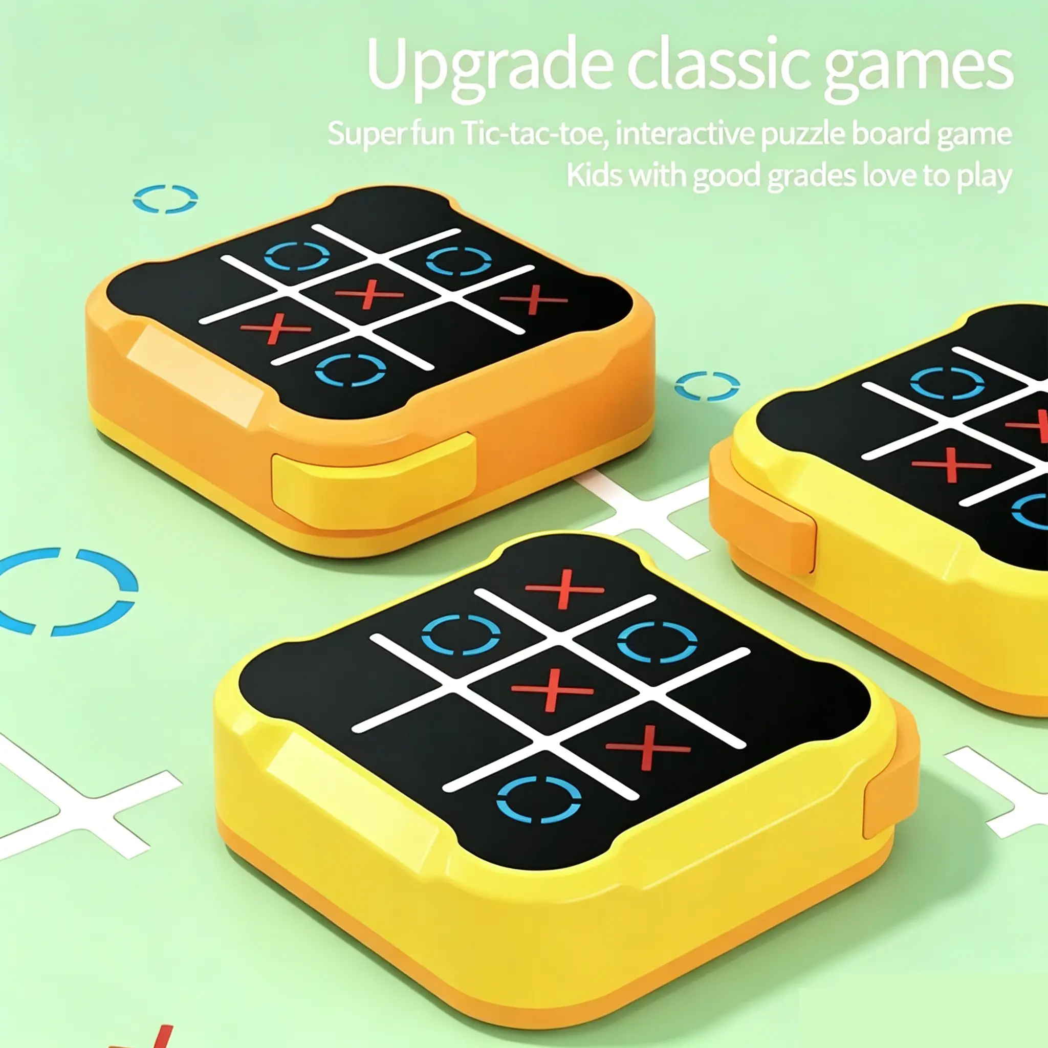 Electronic Tic Tac Toe Game 4 in 1 , Handheld Digital Tic Tac Toe Bolt Game with Silent Mode, Portable Educational Toy Gift for Kids & Adults`