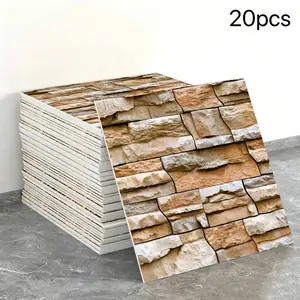 20 Pack Marble Peel and Stick Backsplash Tiles, Waterproof Self-Adhesive PVC Wall Panels 11.8"x11.8", Easy Install Stick on Tiles Kitchen(Not Real Tile)