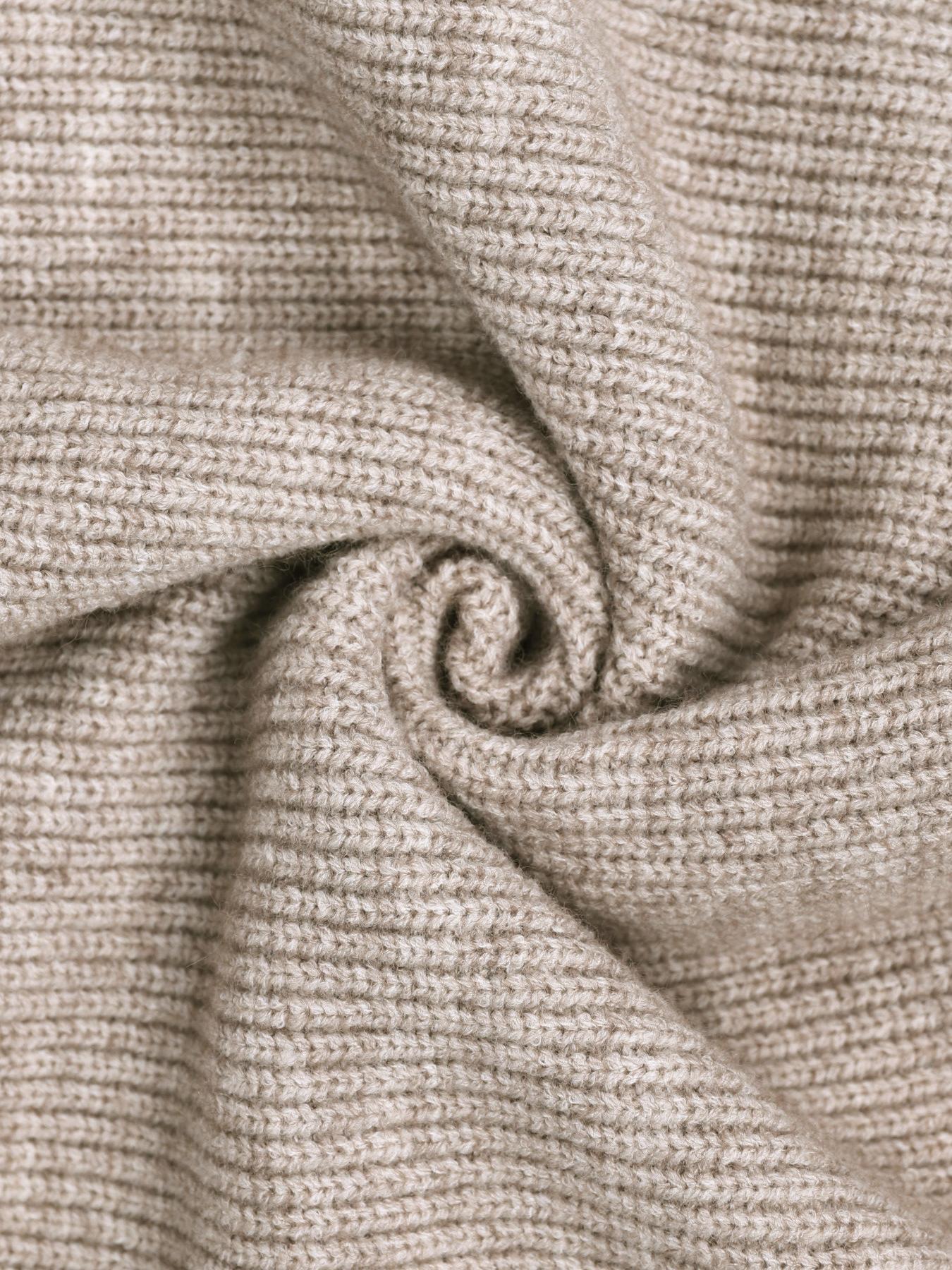 Women's Raglan-Sleeve Split Loose Long Sleeve Sweater & Elastic-Waisted Pants Set, Basic Round-Neck Top & Pants Set, Autumn & Winter Clothing for Daily Wear