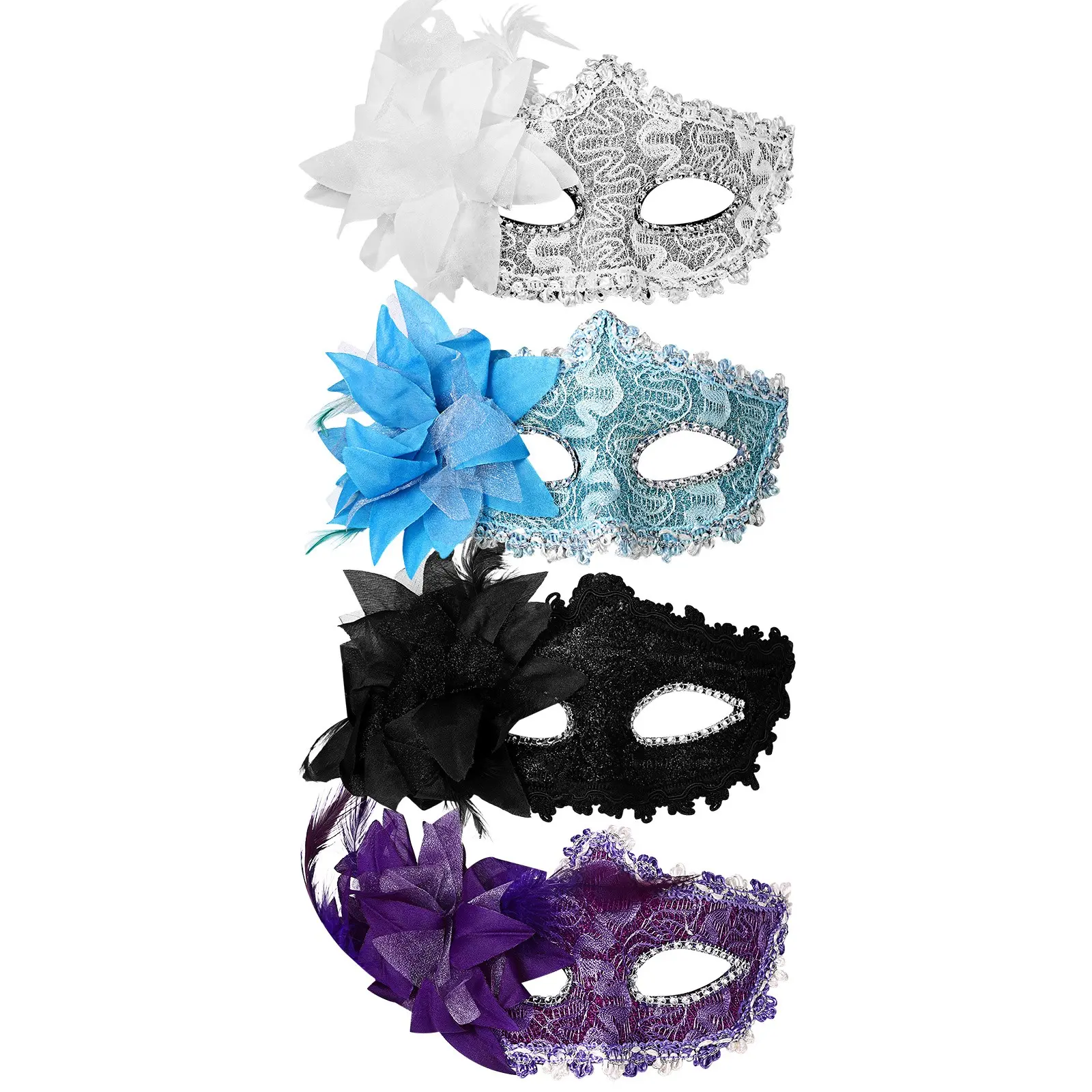 Women's Halloween Costume Ball Mask Venetian Lace Mask Floral Carnival Dance Mask