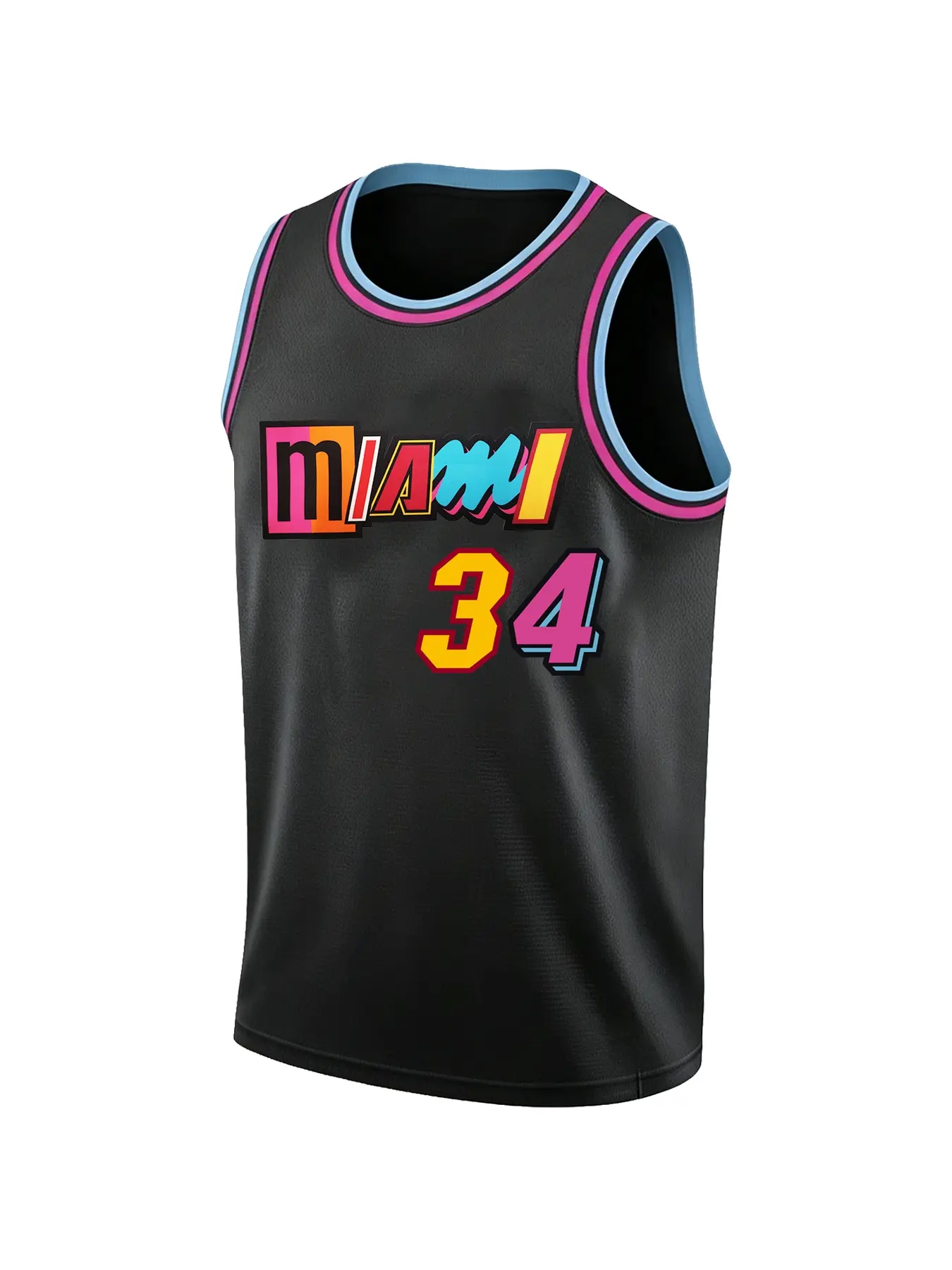 Miami 34 City Style Basketball Jersey | Vintage Athletic Tank Top, Casual Sporty Top