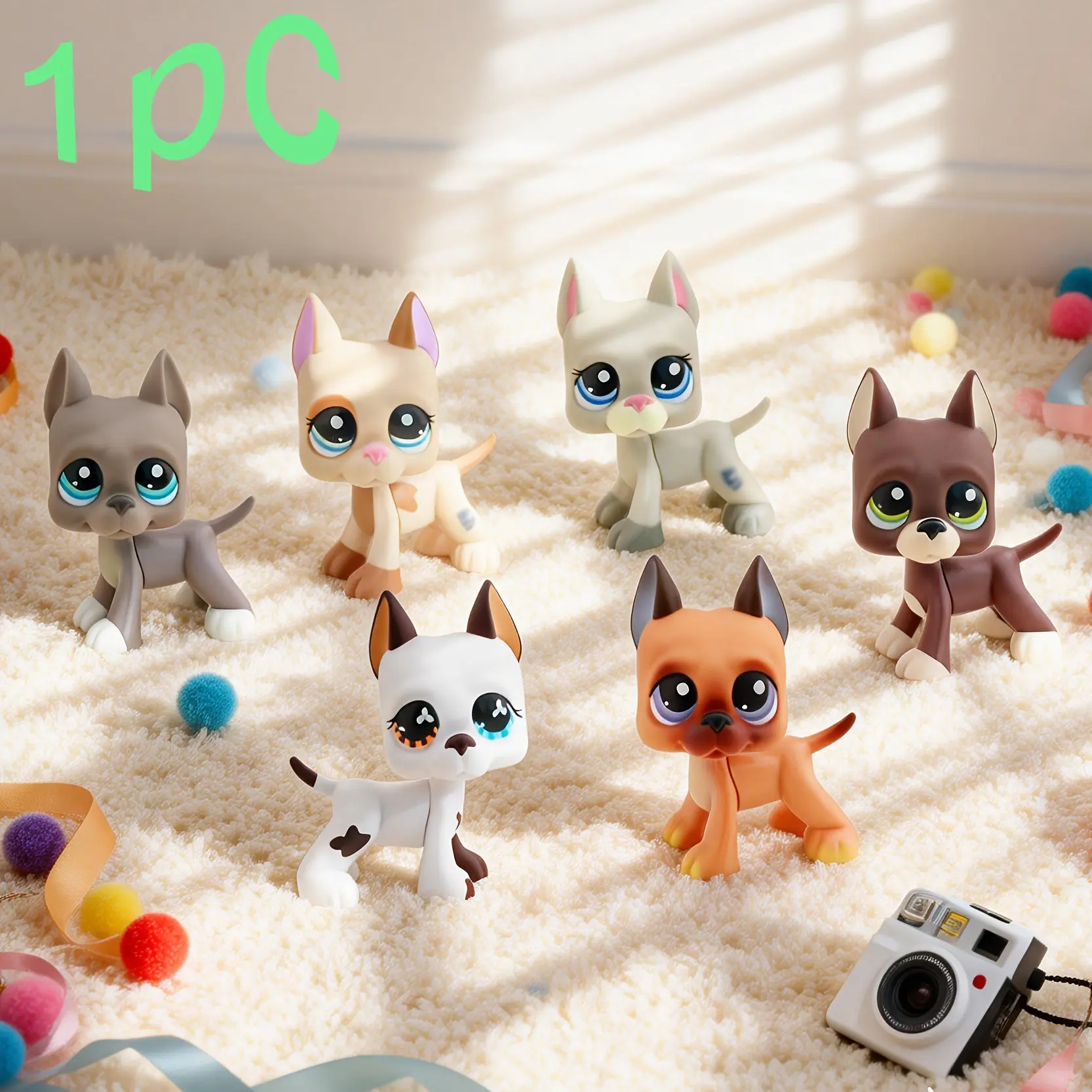 Mini Pet Shop Lps Great Dane Doll Ornaments, Different Eyes Lps Rare Collectible Figure, Pet Shop Animal Action Figures, Christmas Birthday Gift, Collectible Pvc Figure, Figurine