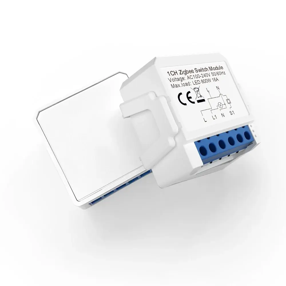 Tuya ZigBee Smart Light Switch No Neutral Relay Module 1/2/3 Gang Smart Life/Tuya App Control,Work with Alexa Google Home Smart App Controlled