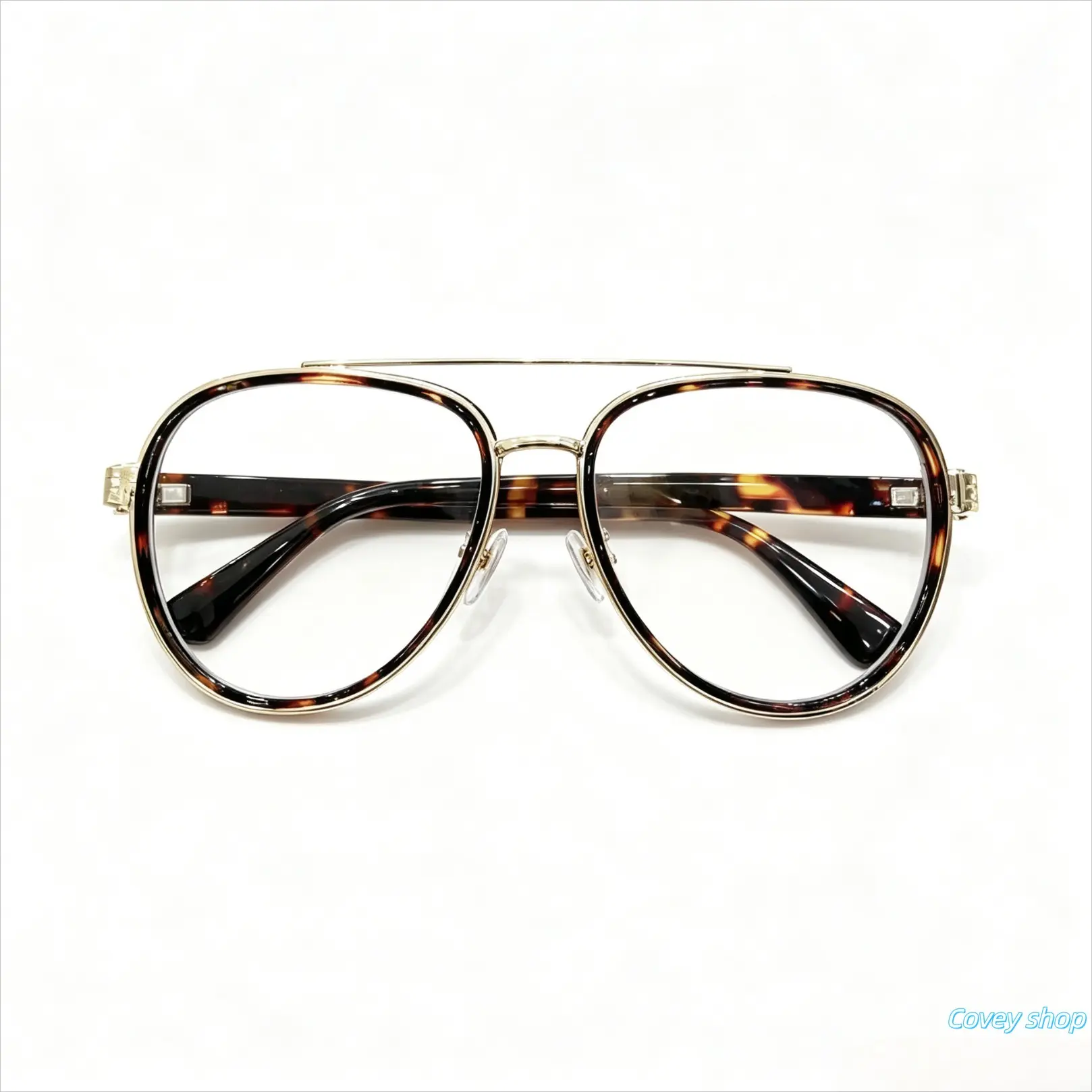 Unisex Double Bridge Square Browline Eyeglass Frames, Trendy Transparent Rim Optical Eyewear, Versatile Fashion Frames for Daily Outfits, Office Work & Student Casual Styling