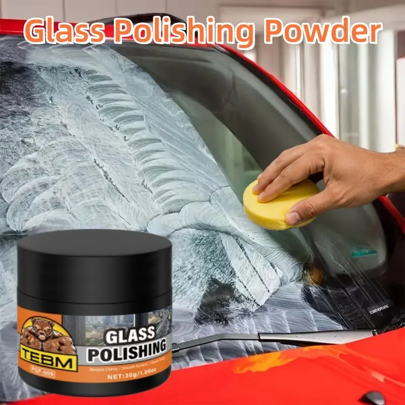 Glass Polishing Powder, Gentle Brightening for Fuzzy Glass Surfaces, Suitable for Old Car Windows, Shower Rooms, Coffee Tables, Mirrors