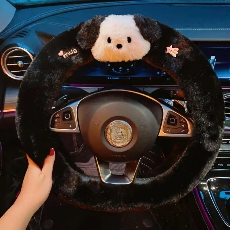 Universal Plush Animal Fluffy Steering Wheel Cover for Women Men, Soft Touch Trendy Car Interior Protector, Comfort Durable Steering Wrap, Cute Auto Decor Accessory for Daily Driving Road Trip summerwins Car Styling & Holiday Gifts