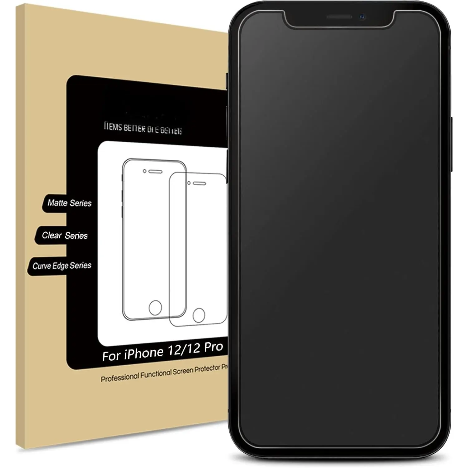 Matte Glass Screen Protector for  12 Pro/12 Anti-Glare & Anti-Fingerprint Tempered Glass Film Case Friendly Easy to Install Bubble Free for  12/12 Pro 6.1-inch (2020)-Smooth as Silk