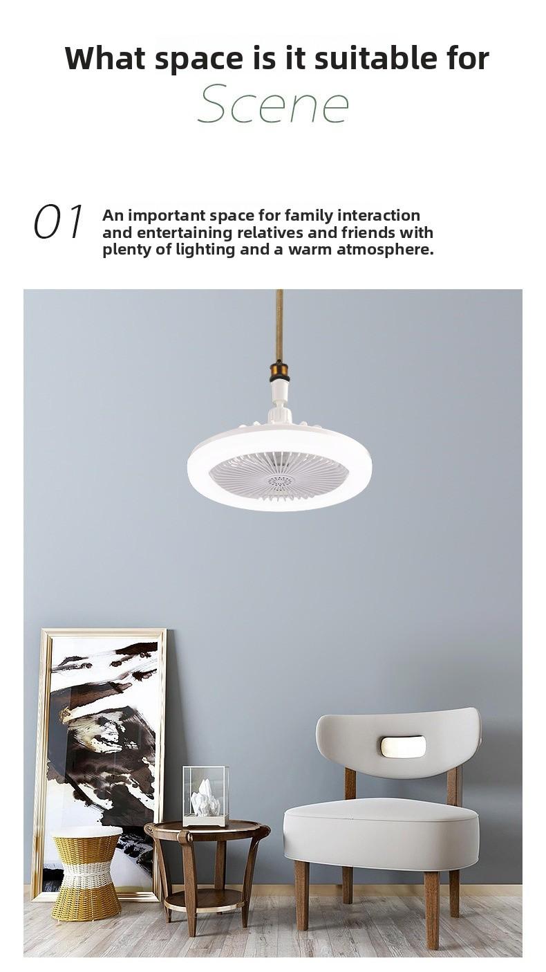 LED Aromatherapy Crystal Fan Light E27 Screw Base Dimmable Plastic Small Integrated Universal Head Fan Lamp for Ceiling