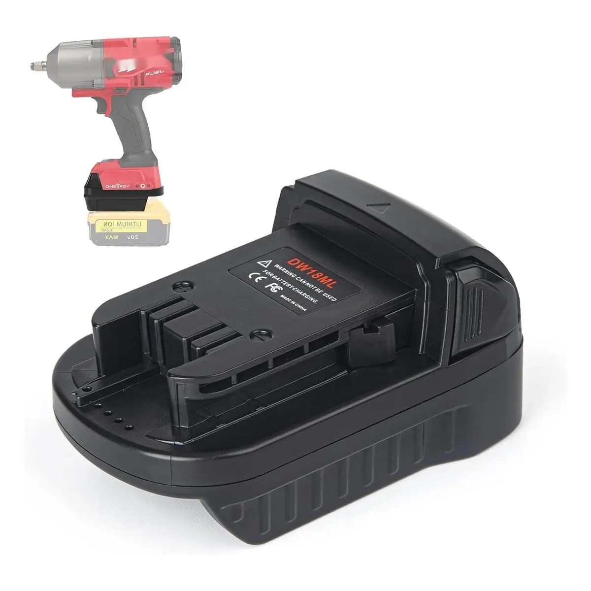Battery Adapter, Convert 18V-20V Batteries to M18 18V Cordless Power Tools Use, Compatible with Select Tool Brands, Durable and Reliable Connection