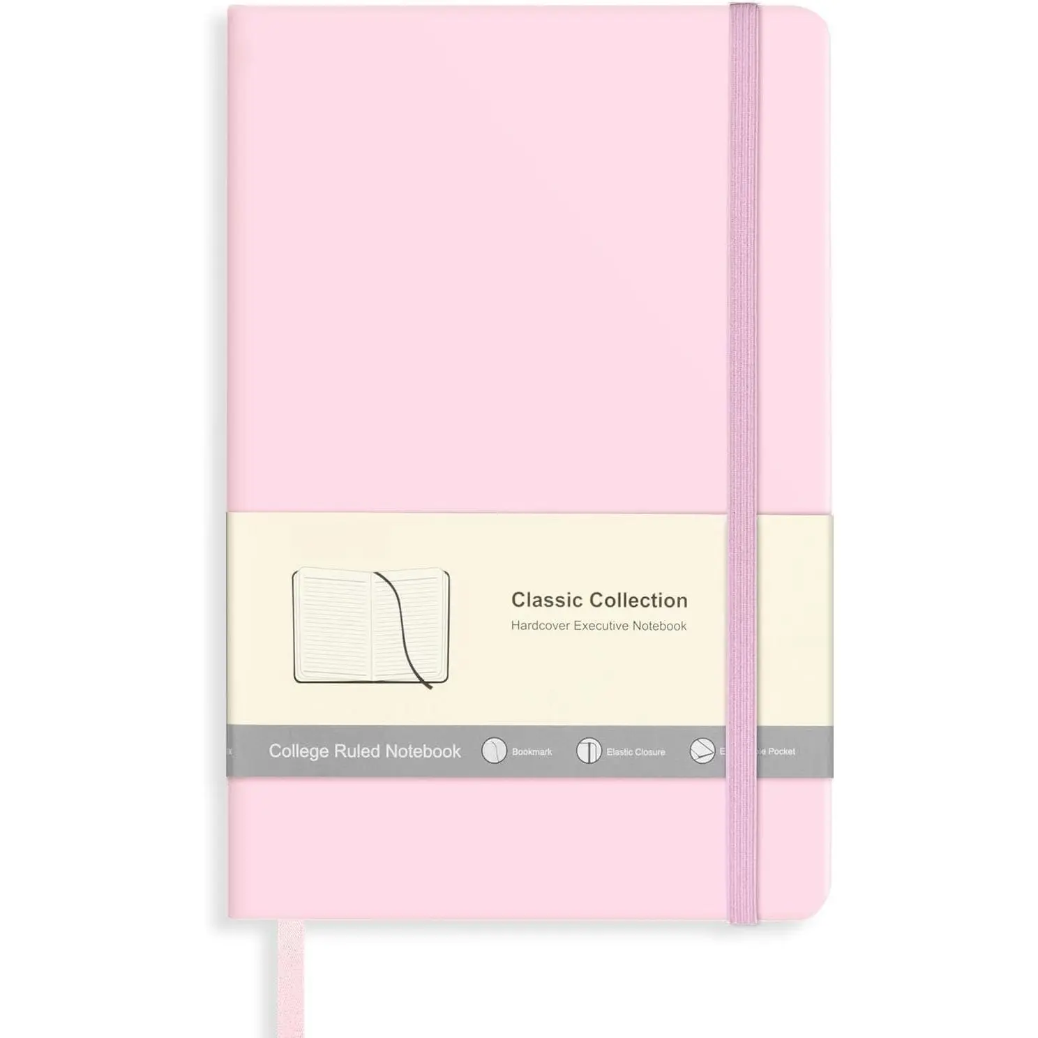 Hardcover A5 Size Lined Journal Notebook, 5.5"x8.3", 240 Pages, College Ruled, for Office & School Use