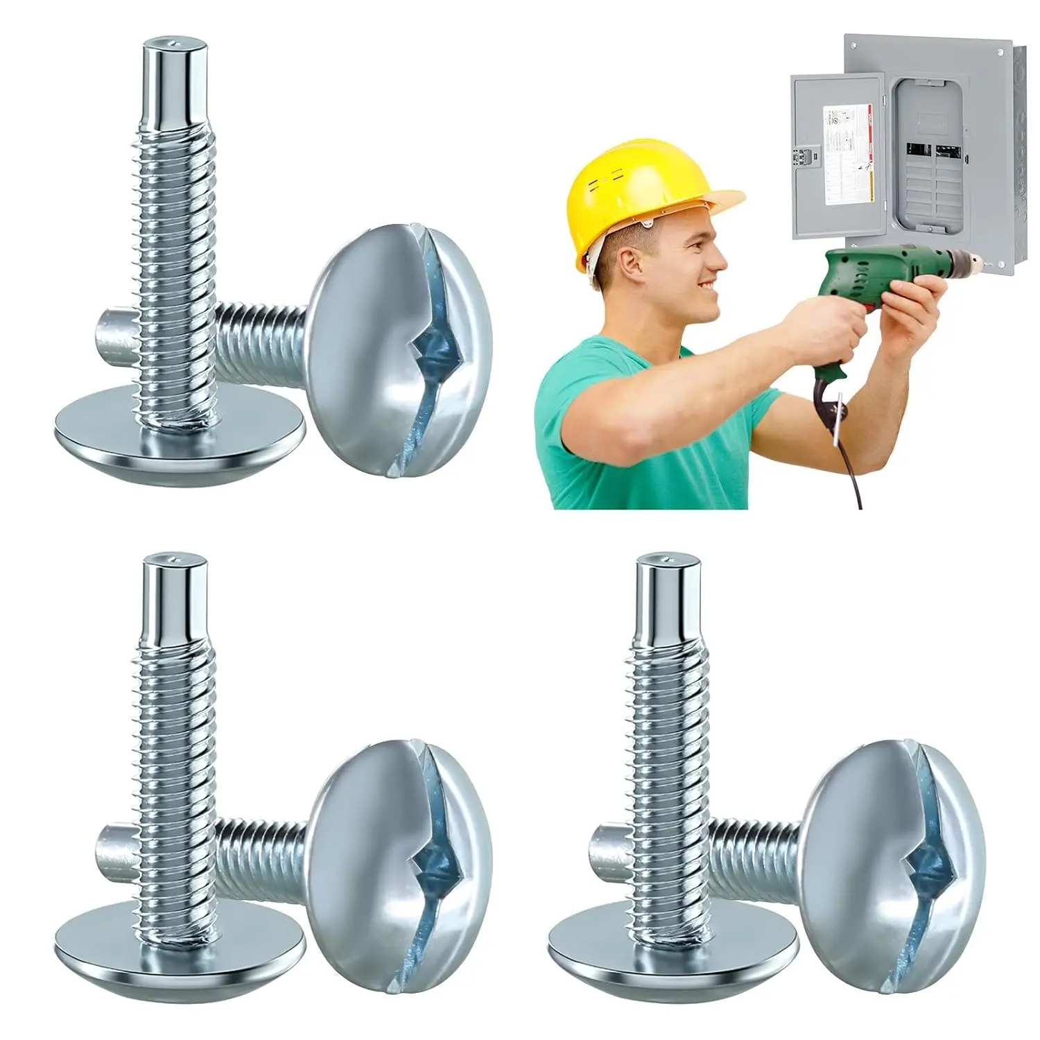 Load Center Cover  Screws for Square D S106 and Siemens ECTS2 | Load Center Panel Screw for QO & Homeline, Murray Load Centers, Zinc Electrical Panel Screws