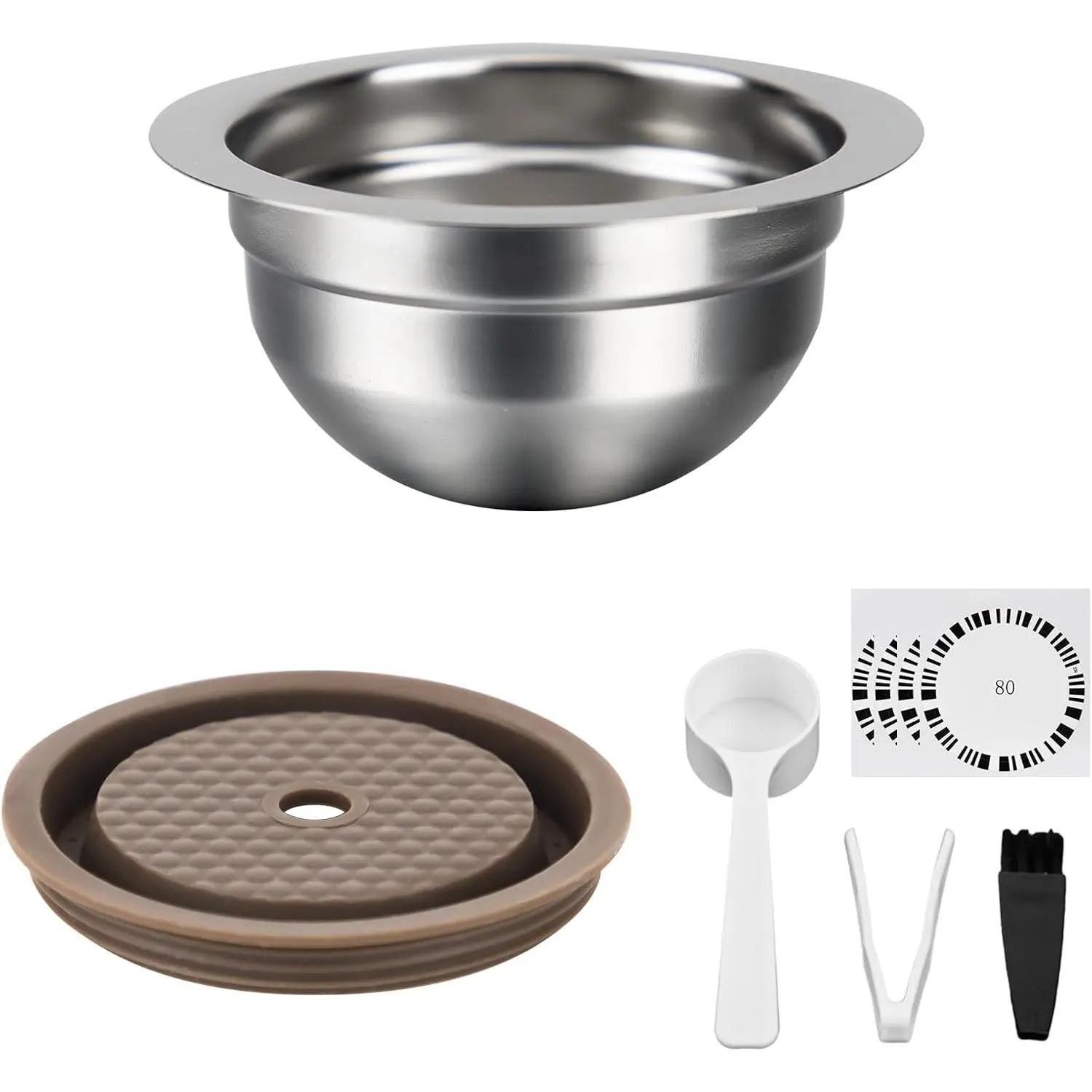 Reusable Capsules Compatible with Nespresso Vertuo Plus/Vertuo Next/Vertuo POP, Stainless Steel Refillable Pods 80 ml/ 2.7 oz