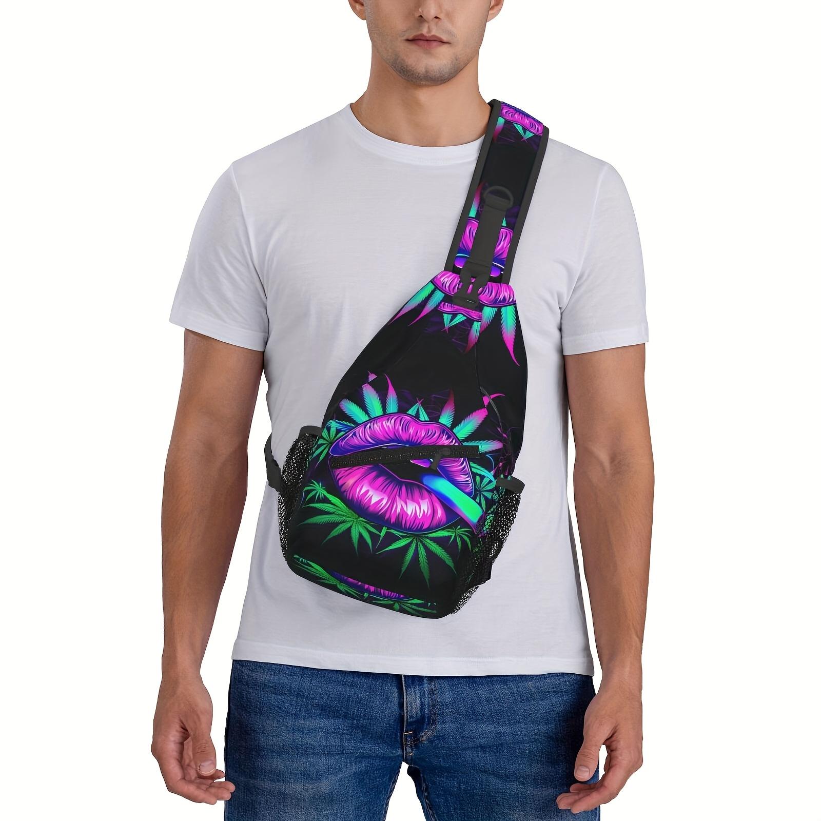 Crossbody Chest  Hiking Colored Lips Shoulder  Folding Large Capacity Fashion Durable Can Be Used For Shopping, Work, Leisure Travel Beach  Fishing  Travel Accessories Must Have  For School Back To School Christmas Gifts bag backpack