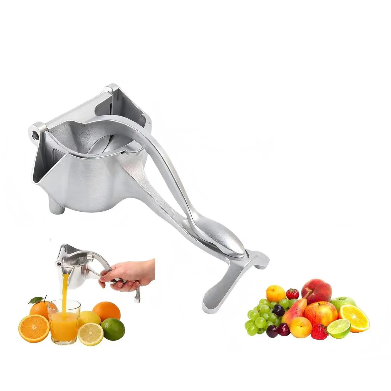 Portable Cast Iron Hand Juicer Squeezer - Heavy Duty Kitchen Utensils, Ergonomic Grip Manual Press, Home & Outdoor Fruit Extractor for Lemon, Citrus, Orange (Single Unit)