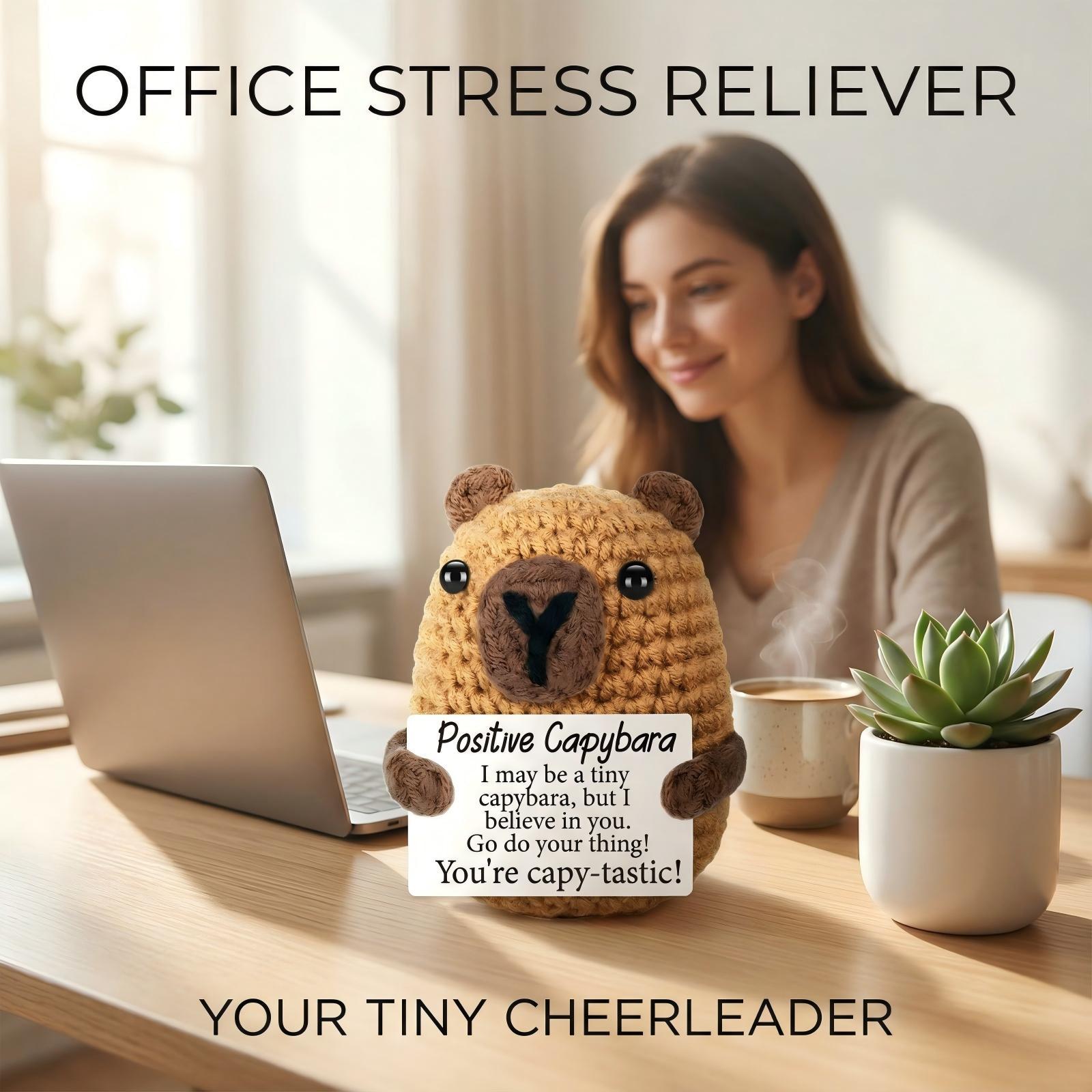 Cute Mini Hand-Knitted Capybara Plush Toy, Healing Emotional Support Doll, Soft Squeezable Stress Relief Decor, Perfect Christmas Presents, Holiday Gifts, Birthday Gifts for Women Men, Teacher Appreciation Gifts, Portable Bag Pendant, Desk Ornament, Warm