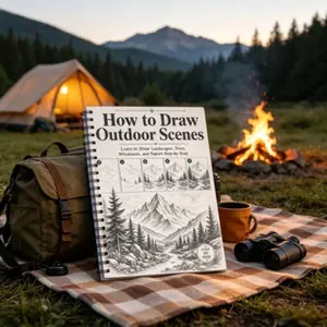 Outdoor Landscape Sketching Tutorial Book, Step-By-Step Drawing Guide for Beginners, Nature Art Instruction for Artists and Students